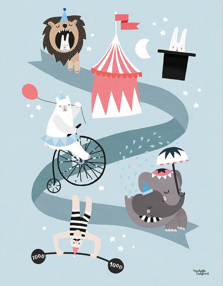 b[现货]circus friends poster /北欧风海报/画/马戏团朋友海报