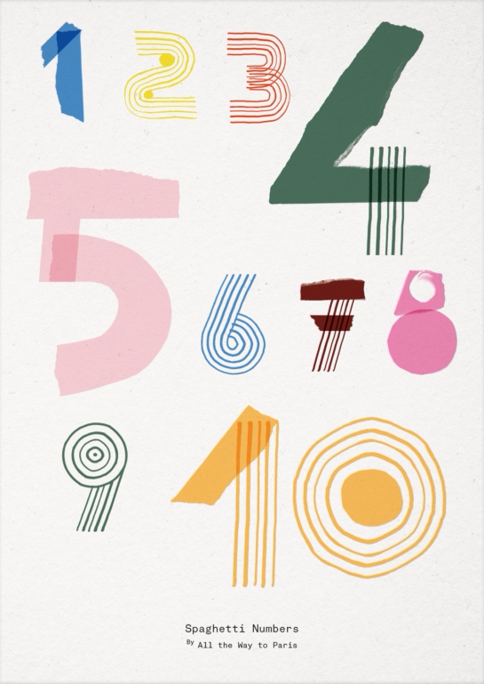 b[现货] spaghetti numbersi数字/北欧风/装饰画/儿童海报