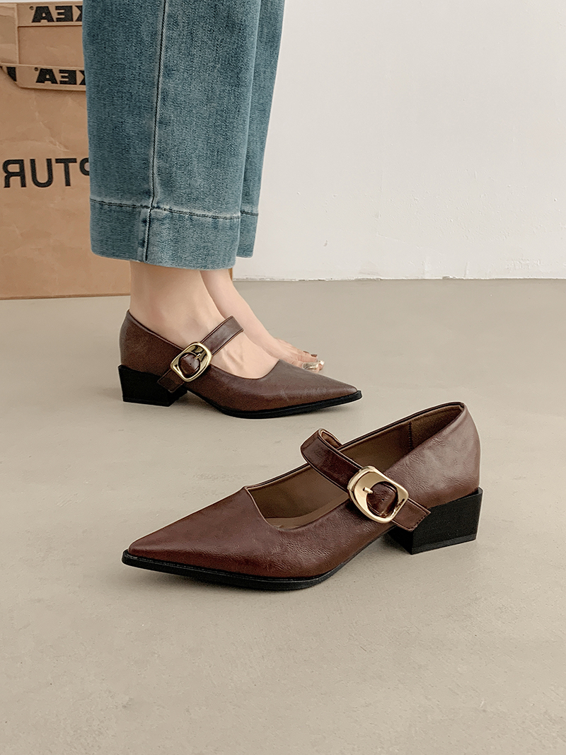 玛丽珍鞋粗跟2025新款高跟鞋单鞋