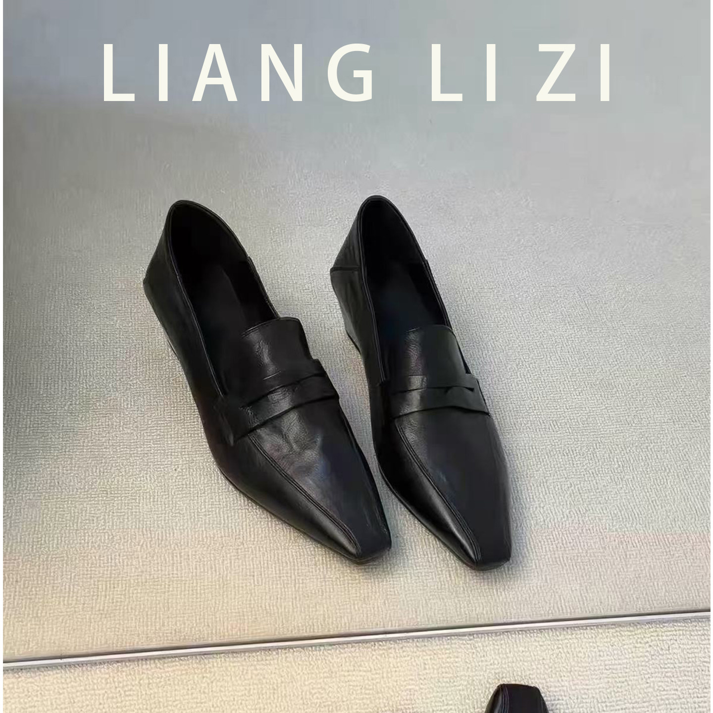 显瘦通勤百搭乐福鞋女法式一脚蹬