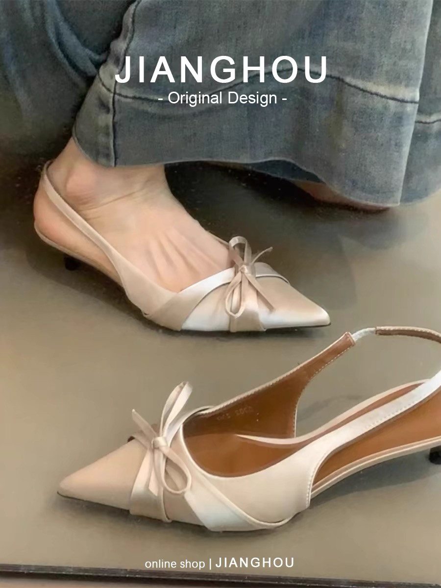 羊皮版~法式高跟鞋女尖头单鞋新款2025新款百搭细跟伴娘鞋子婚鞋