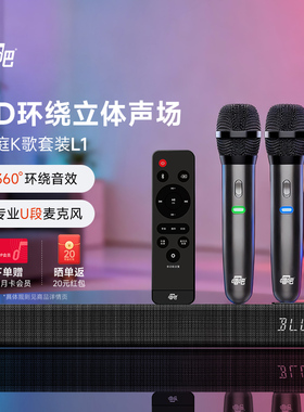 唱吧小巨蛋L1家庭ktv音响套装麦克风家用话筒音响一体机无线唱歌