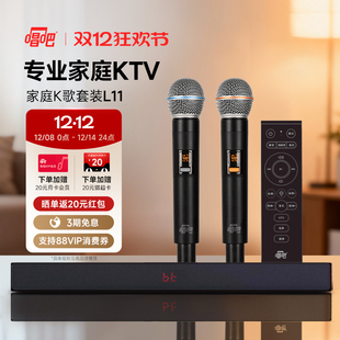 唱吧影音K歌套装 L11家庭影院环绕立体声音响带双话筒家用KTV聚会