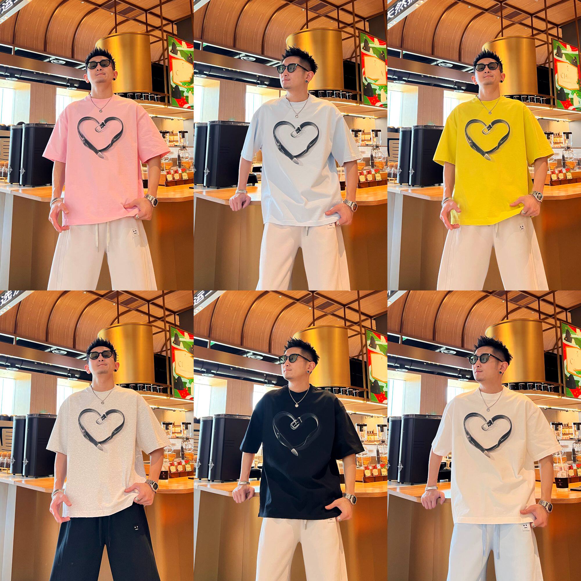 春季新款爆款百搭时尚潮流个性设计感美式休闲宽松男款短袖T恤