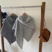 韩版 基础搭配氛围感三角巾披肩女秋冬保暖含羊毛加宽围巾围脖女新