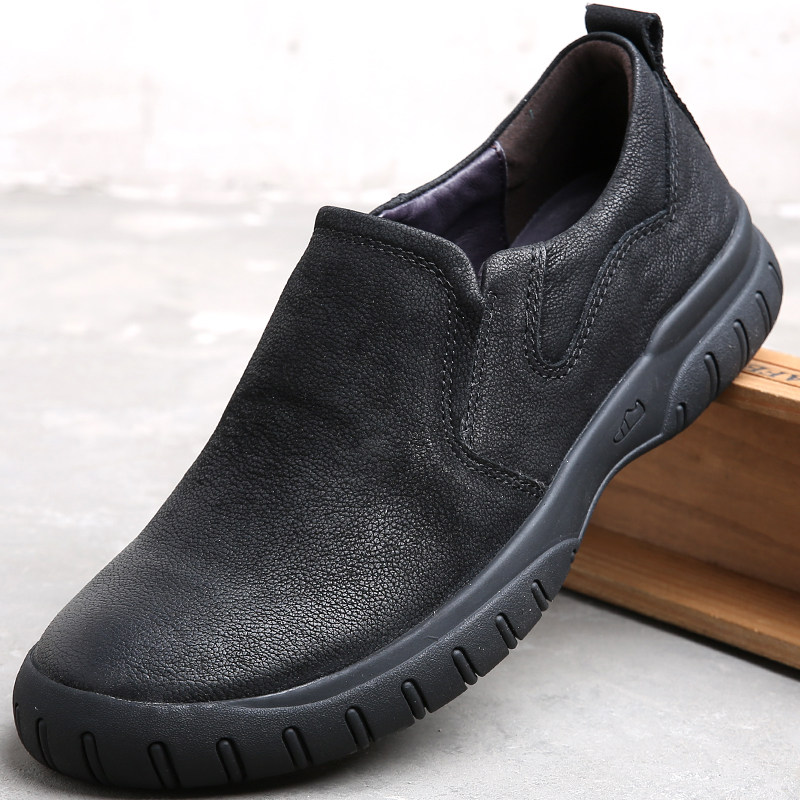 가을 대외 무역 게으른 신발 남성  가죽 부드러운 단독 남성 슬립 온 신발 캐주얼 가죽 신발 남성 첫 번째 레이어 소 가죽 남성 신발