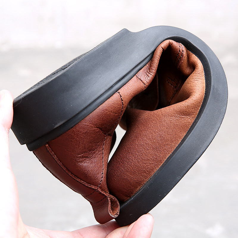 남성 캐주얼 신발 2024 새로운 통기성 캐주얼 가죽 신발 남성  가죽 부드러운 단독 레이스 업 수제 부드러운 가죽 신발 남성 신발