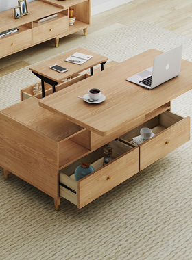 升降茶几变餐桌两用多功能折叠客厅简约现代小户型收纳北欧茶几