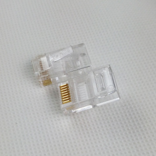 适用于腾达水晶头超五类8芯网线水晶头RJ45非屏蔽网络连接头纯铜