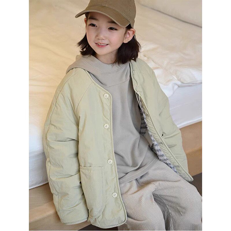 女童外套秋冬款2025新款韩版儿童羊羔绒双面穿夹克衫女孩棉服洋气