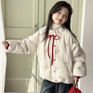 女童羽绒服冬装2025新款儿童洋气白鸭绒保暖外套女孩冬季加厚上衣
