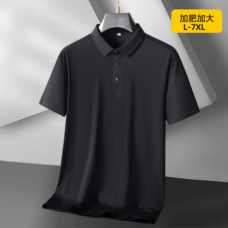夏季大码男士短袖polo衫男胖子加肥加大号半袖t恤男宽松翻领上衣