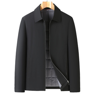 立领夹克棉服男加厚保暖秋冬季爸爸薄棉衣加肥加大本命年红色外套