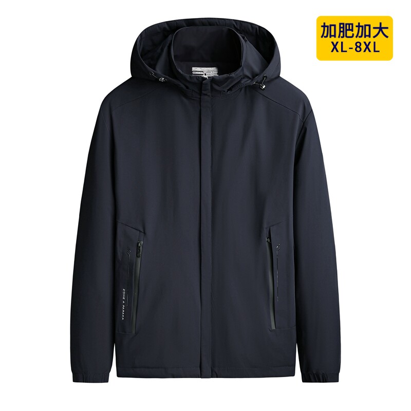 男士棉服秋冬季二棉外套加肥加大码爸爸装薄棉衣弹力户外防风棉服