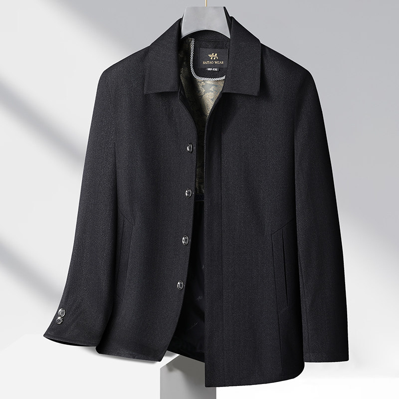 加肥加大码男士夹克春秋款胖子爸爸男装中老年人肥佬宽松行政外套