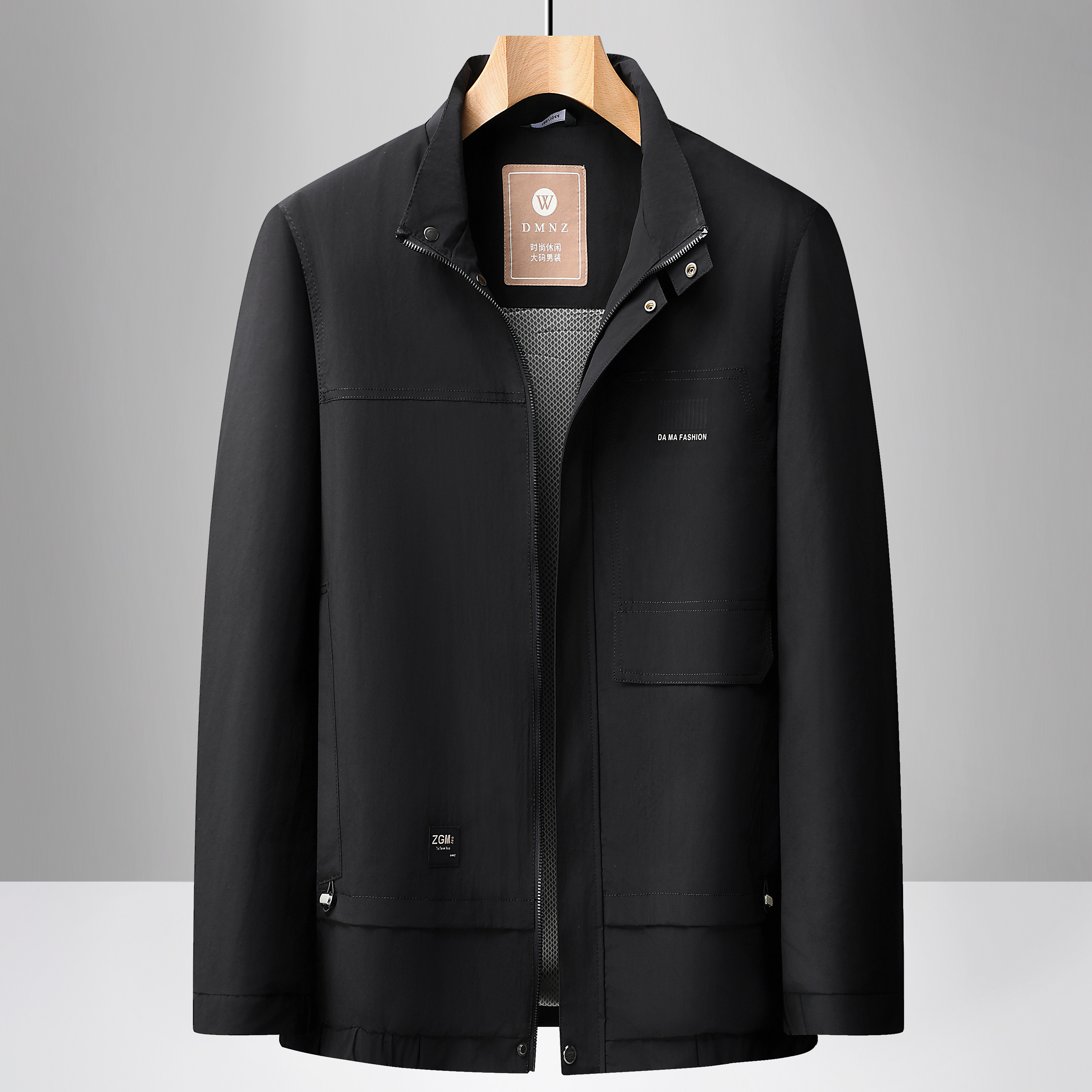 胖子宽松春夏季外套男士薄款大码速干户外运动夹克加肥加大码春秋