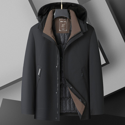 大码休闲棉衣男款冬季加厚防寒服加棉外套男胖子加肥加大宽松棉服