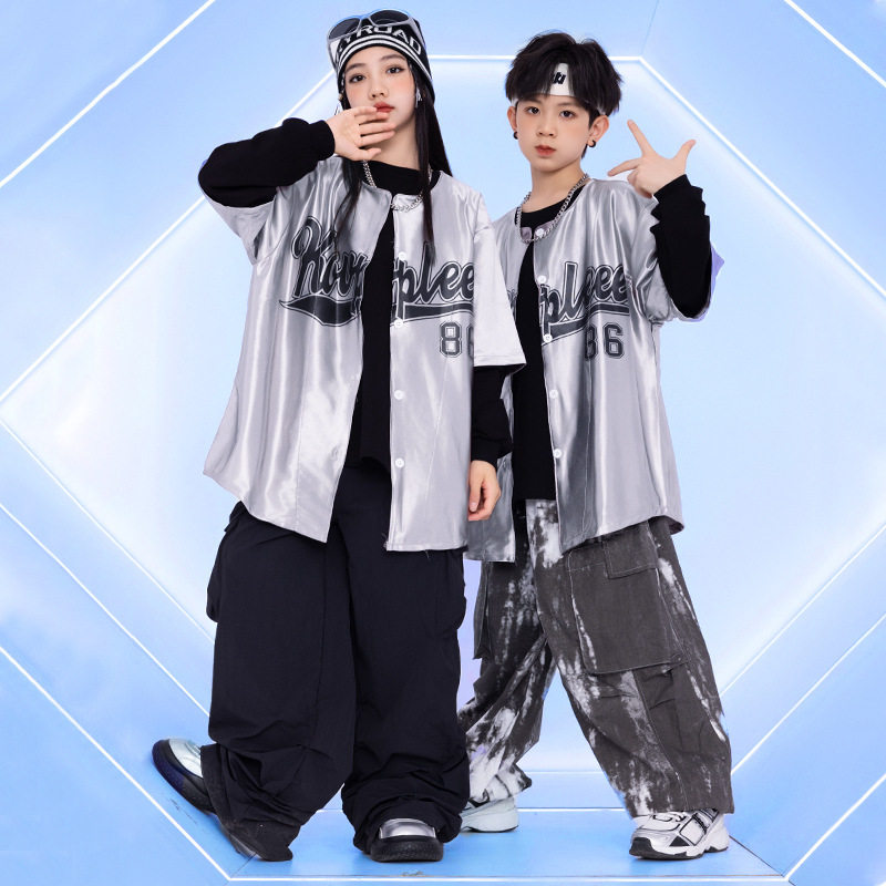 儿童街舞演出服棒球衫架子鼓套装