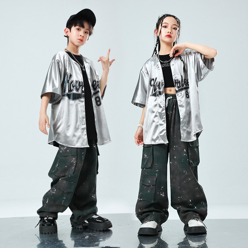儿童街舞演出服亮面灯光套装