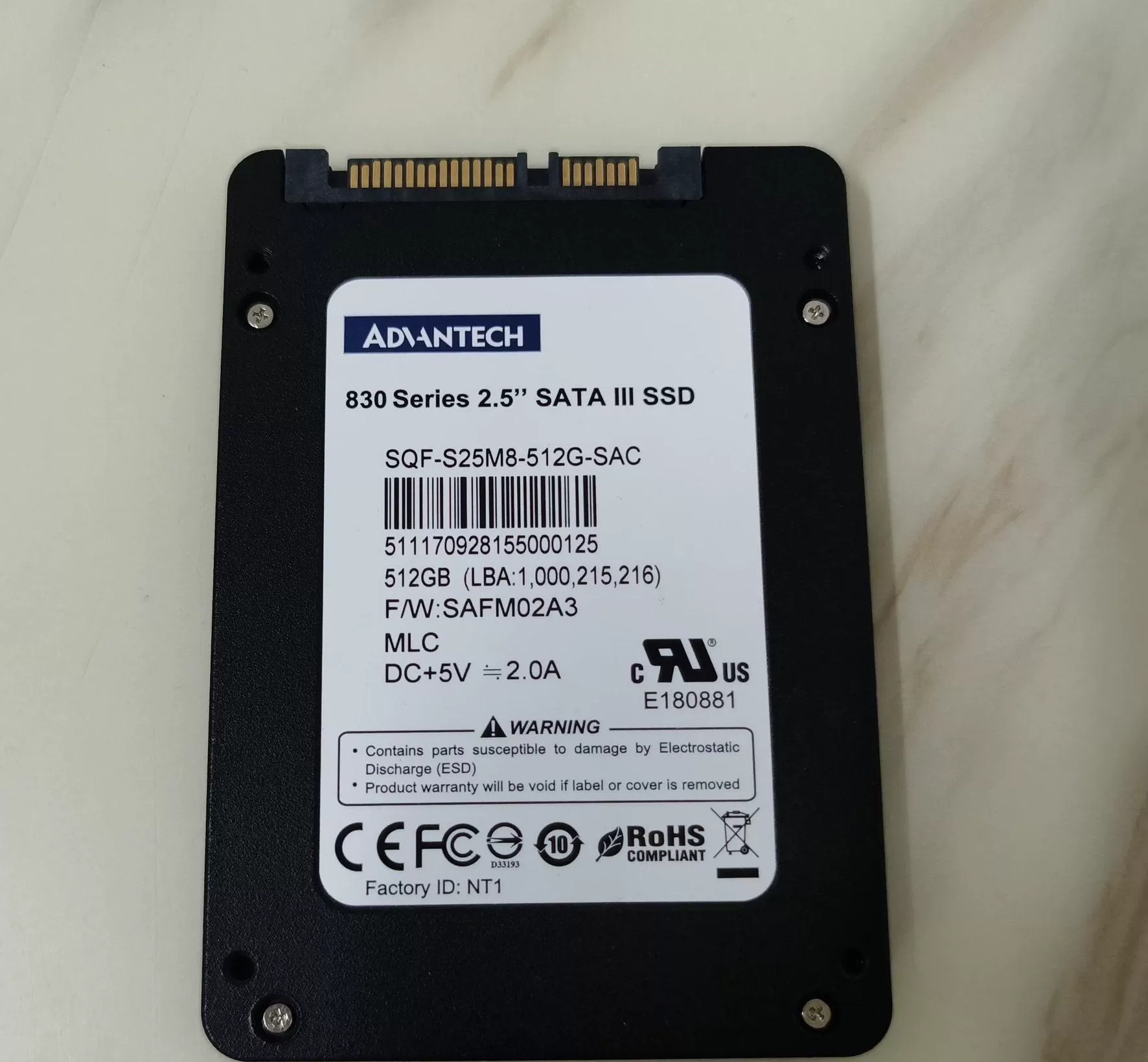 拆机研华SQF-S25M8-512G-SAC工业固态硬盘 8