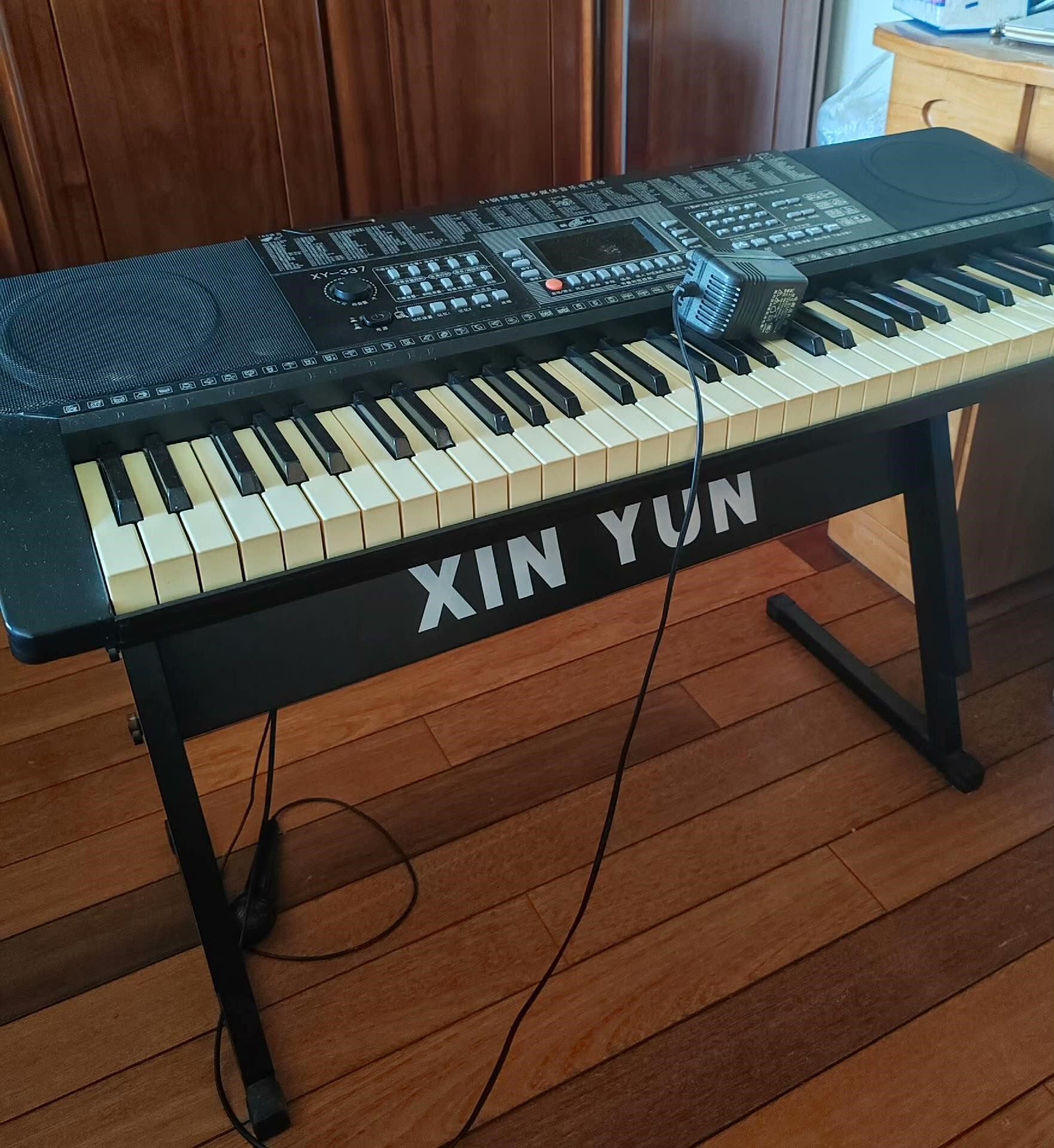 新韵XY-337电子琴 带Z型可调琴架 200，完好，琴键晒