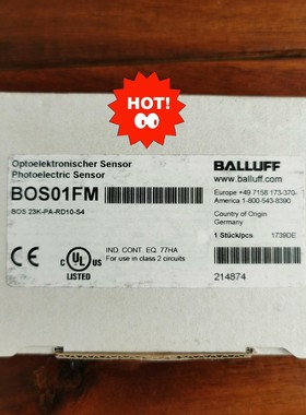全新未拆封原装正品巴鲁夫感应器BOS01FM  成色漂亮，功