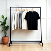 摆摊开店颜值拉满 镀锌水管稳固 轻奢落地挂衣架女装 侧挂陈列架