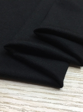 欧美高端纯黑色精纺弹力真丝针织羊毛羊绒面料打底衫服装进口布料