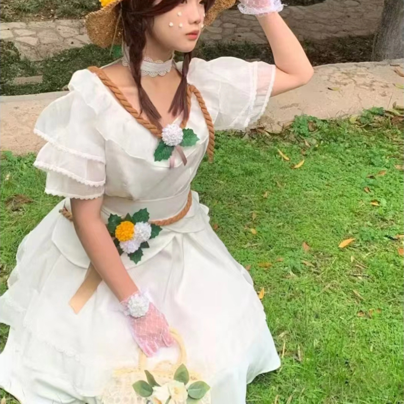 第五人格COS服园丁等风来cosplay女装连衣裙假发帽子花篮全套装-封面