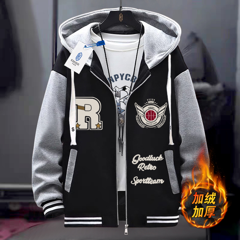 潮牌棒球服男套装2024秋冬夹克