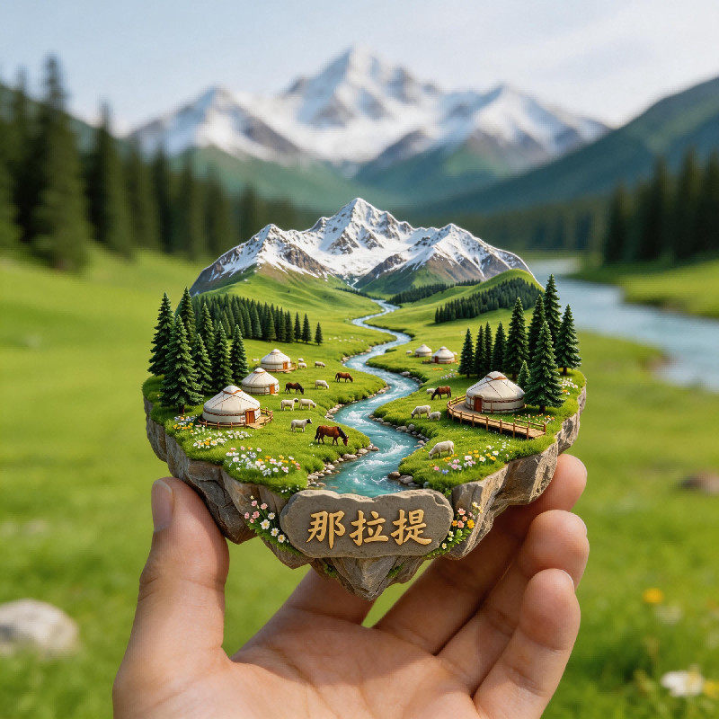那拉提草原风景文创金属磁吸冰箱贴城市旅游家居装饰贴个性纪念品