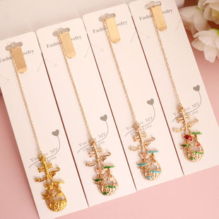 国风琵琶金属书签国潮文艺文创小众纪念品学生毕业季送礼书页夹