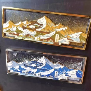 云南丽江玉龙雪山日照金山磁吸冰箱贴冰清玉洁磁吸创意装 饰纪念品