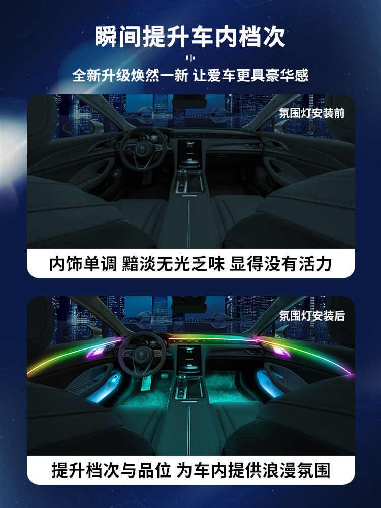 红旗H5氛围灯汽车用品装饰23款改装22专用内饰车内24流光原厂气氛