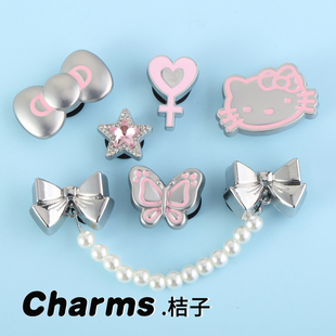 洞洞鞋配饰 适配Crocs鞋花装饰品智必星鞋扣配件DIY 金属kt猫配件