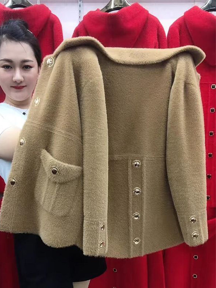 水貂绒春季新款女短款外套秋冬针织开衫连帽宽松妈妈外搭加厚上衣,女装/女士精品,中老年女装,淘宝优惠券,粉丝福利购,淘宝优惠卷