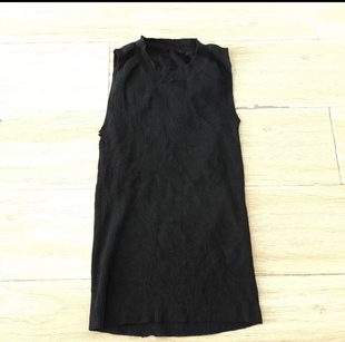 39号黑色圆领修身 弹力背心深色显瘦小个子女 无袖