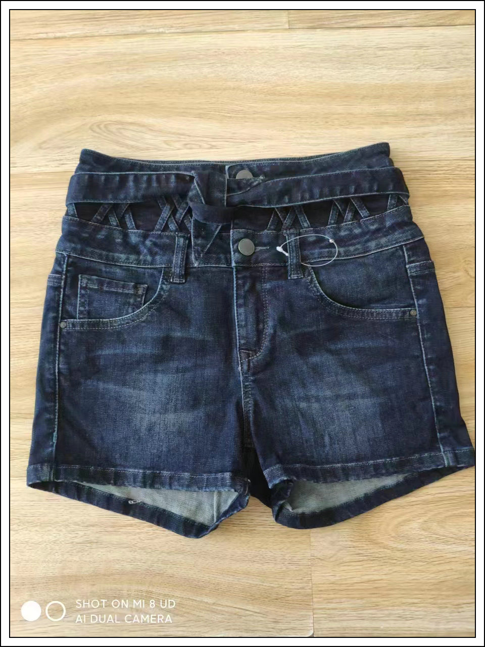 深色百搭牛仔短裤女有腰带