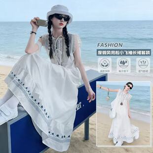 女童套装裙2026新款夏装大童法式复古夏季超好看半身裙两件套海边