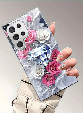 A56苹果17花SamsungS25+三星S23ultra手机壳26加S24fe玫瑰22u蝴蝶54玻璃53case55适用16plus女21高级感高颜值