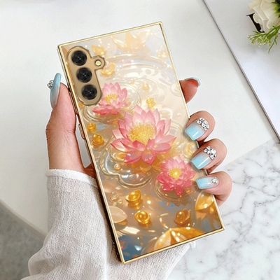 A56苹果17男SamsungS25+三星S23ultra手机壳26加S24fe莲花22u荷花54玻璃53case55适用16plus女21发财14外73硬