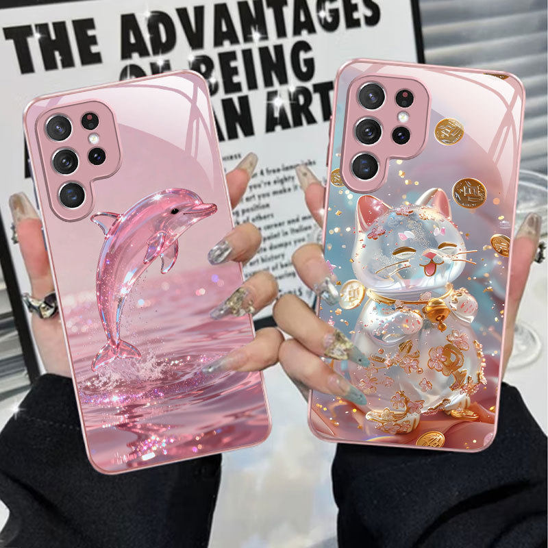 A56苹果17马SamsungS25+三星S23ultra手机壳26加S24fe海豚22u招财猫54玻璃case狐狸55适用16plus女21孔雀15虎,3C数码配件,手机保护套/壳,淘宝优惠券,粉丝福利购,淘宝优惠卷