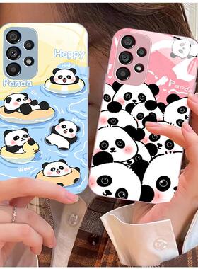 20plus8苹果14SamsungS25小熊12大熊猫13三星S24fe手机壳S23ultra女s22男a54卡通21+53可爱case52适用34玻璃9