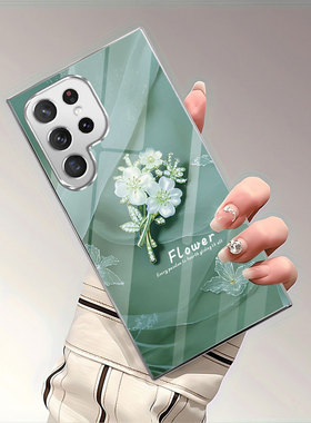 A56苹果17花SamsungS25+三星S23ultra手机壳26加S24fe好看22u电镀54玻璃53case55适用16女21plus高级感flower