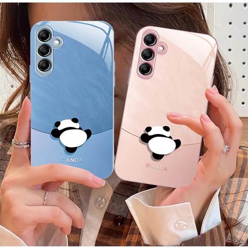 20plus8苹果14SamsungS25可爱panda12熊猫13三星S24fe手机壳S23ultra女s22+男a54全包21加53玻璃case52适用34