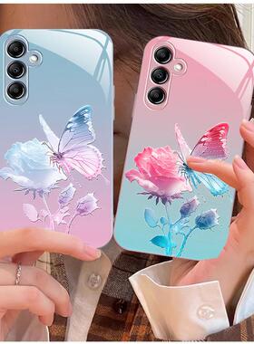 20plus16苹果14SamsungS25个性33蝴蝶13三星S24fe手机壳S23ultra女s22u花朵a54全包21+53case52适用a34玻璃73