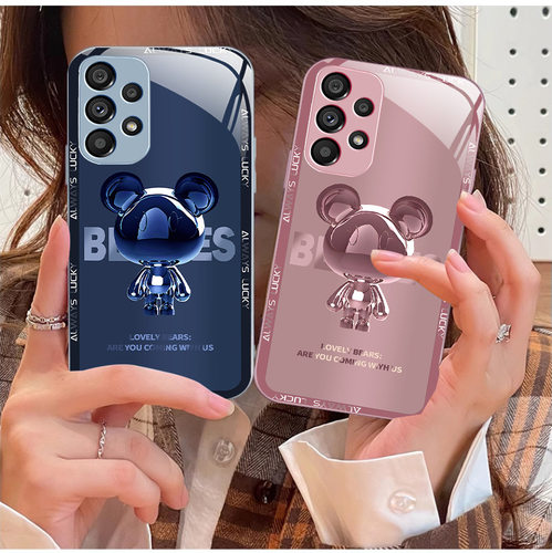 20plus8苹果14SamsungS25三星S24fe手机壳A55潮牌熊S22ultra女s23u加54玻璃53case适用52可爱16电话21+小熊
