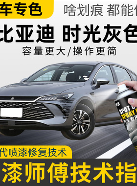 适用比亚迪时光灰色补漆笔秦plusdmi宋plus汉ev宋pro车修复自喷漆