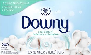 Downy Fabric Softener Dryer Sheets, Cool Cotton, 240 Count