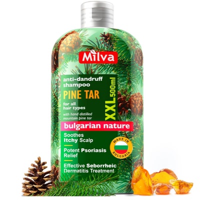 Milva Pine Tar Shampoo for Seborrheic Dermatitis - 500ml